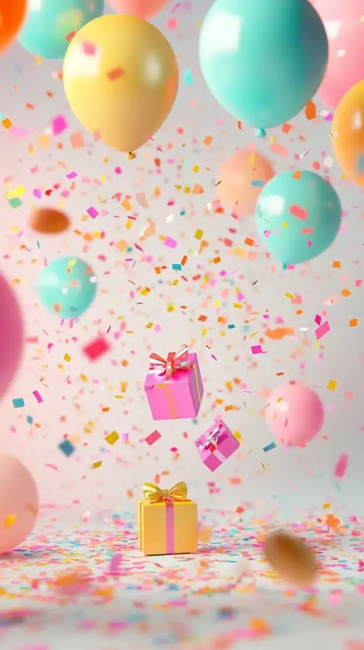 A picture showcasing decorated balloons