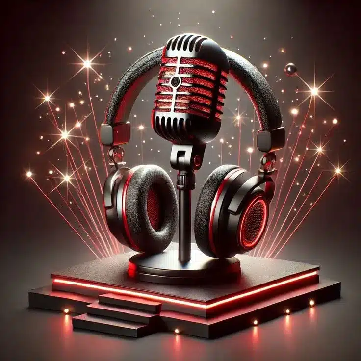 A beautiful image of a mic and headset used in music bingo tournaments