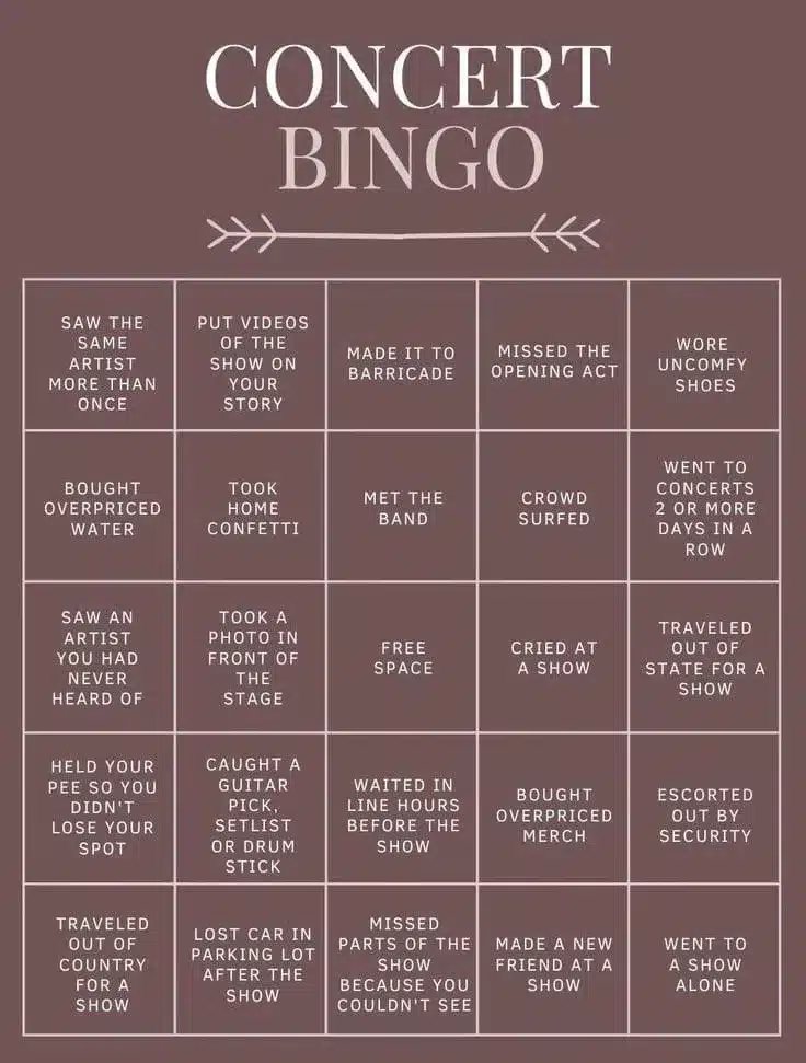 vibrant themed bingo cards for a music bingo business