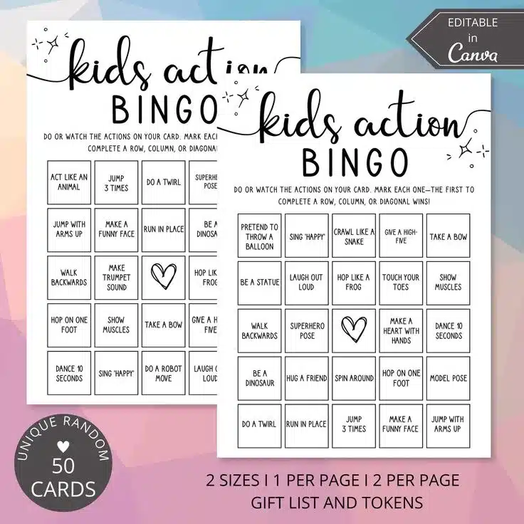 Free Printable bingo cards for kids