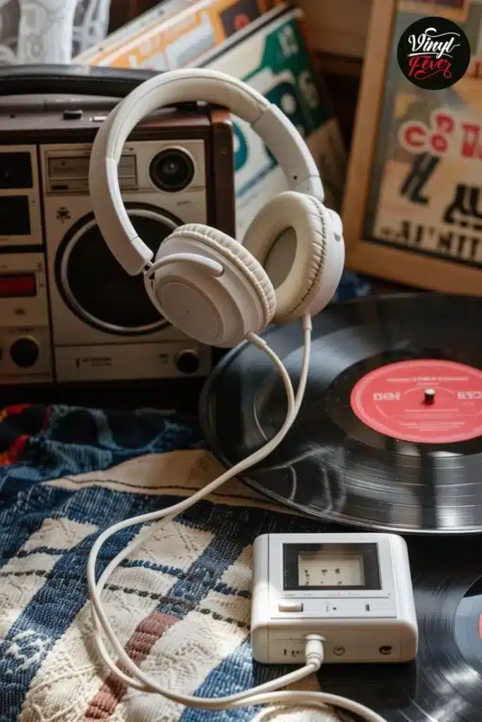 Vintage and modern music formats illustrating streaming success of the best decades for music