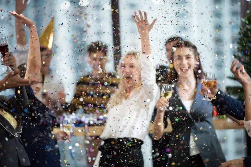 team celebrating an employee milestone together