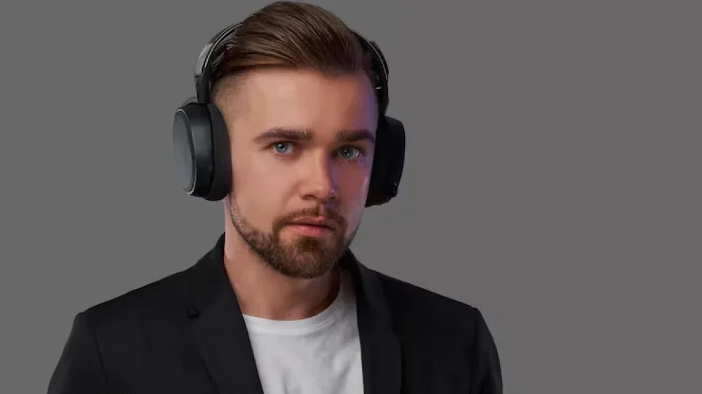 close-up-portrait-stylish-bearded-man-with-hairstyle-listening-music-headphones-isolated-gray-background_613910-4636 8 signs you've nailed your role as a music bingo host